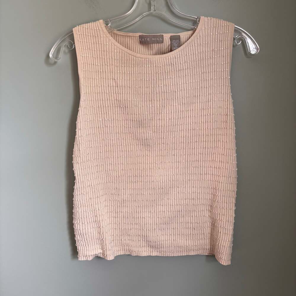 Kate Hill Bead Ribbed Tank Top - Picture 1 of 4